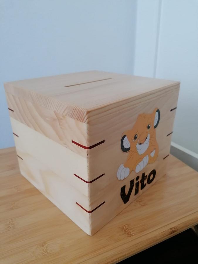 WOODEN ''PIGGY'' BOX / WOODEN VAULT