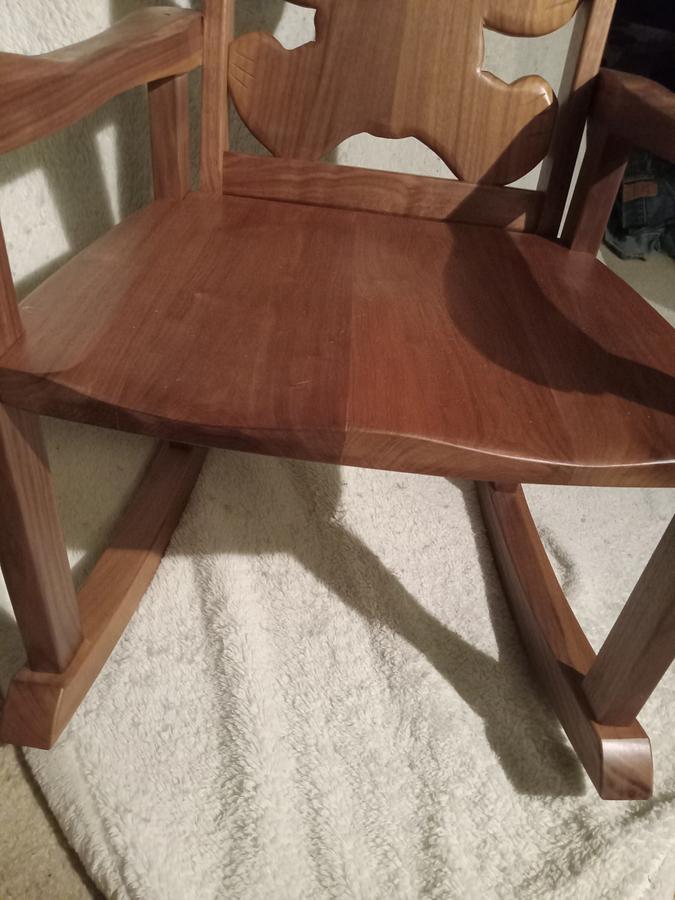 Teddy bear child rocking chair ( walnut)