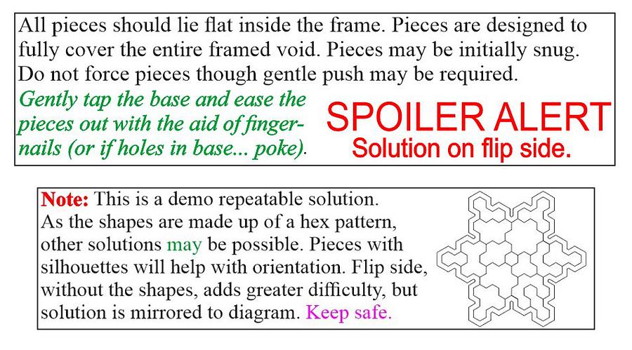 Hexy Jigsaw Snowflake (Any one for Naughts and Crosses?).