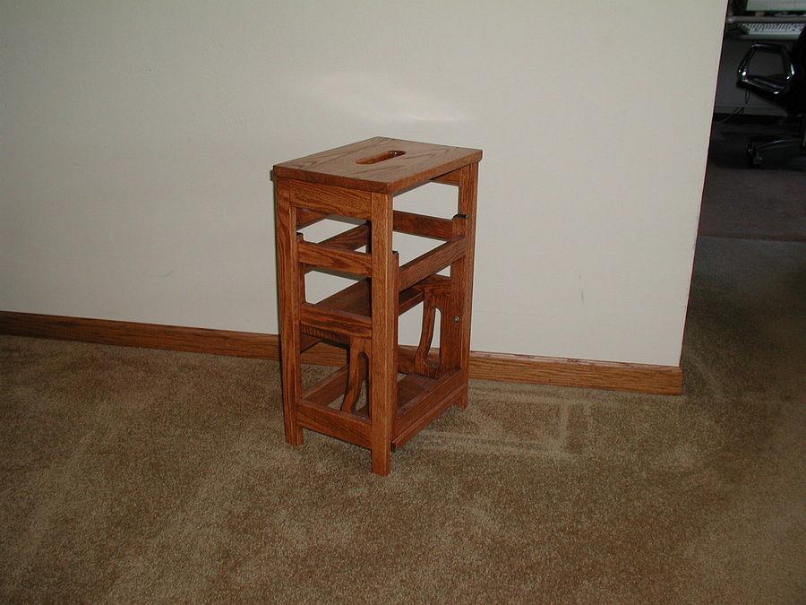 Oak Library Stool