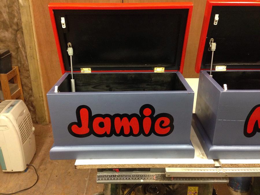 Small personalised toy boxes