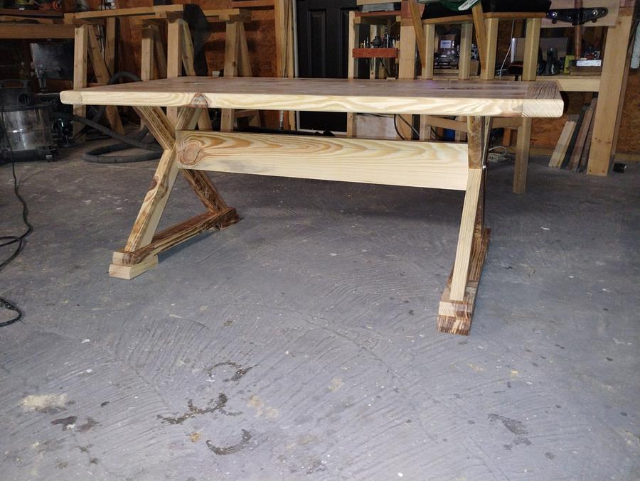125 year old pine tree coffee table.