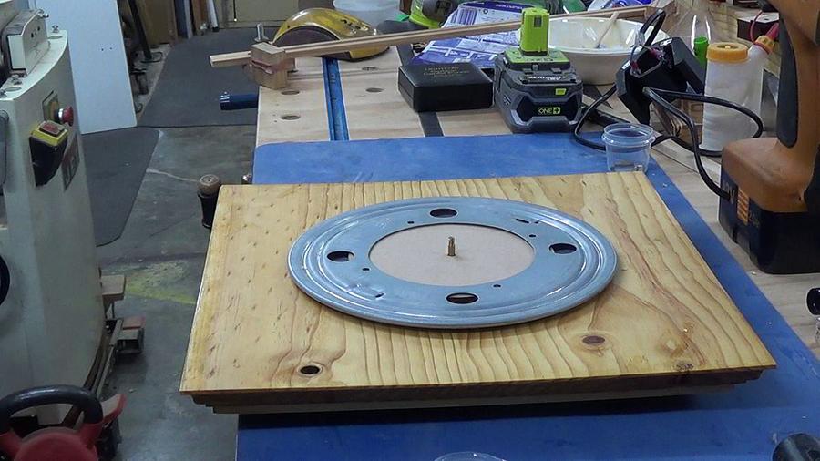 “Bread Board” Display Box mounted on a lazy susan.