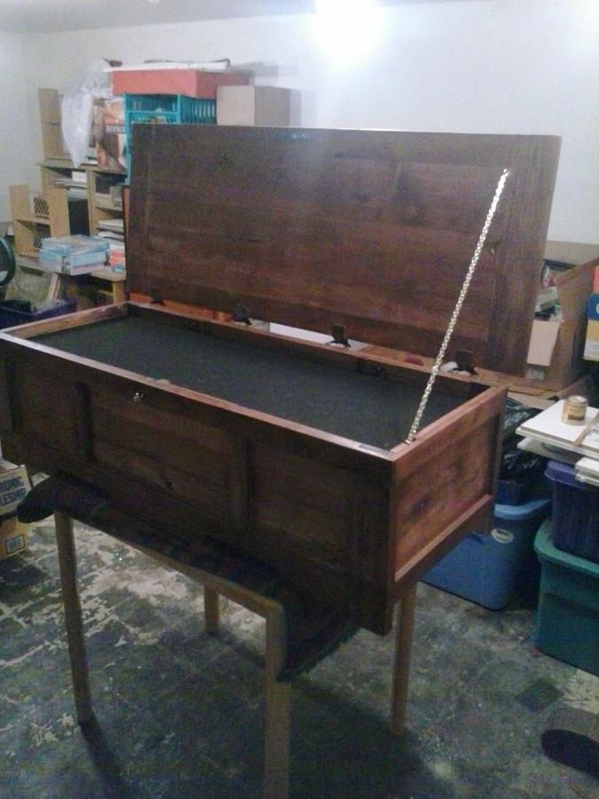Coffee table gun chest all on one