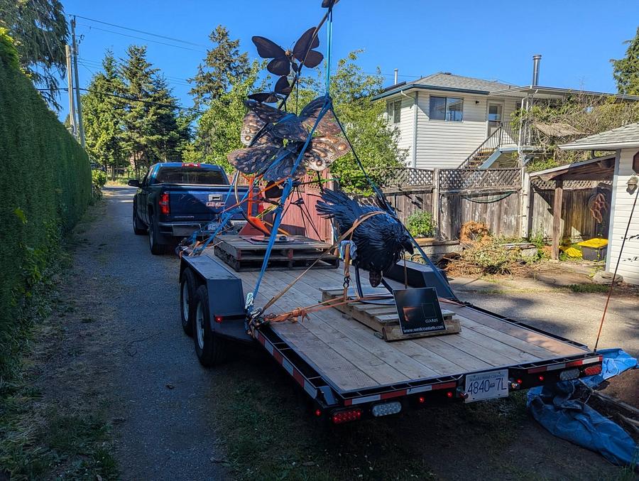 New sculpture and road trip to deliver/pick up sculptures from a couple of cities. 