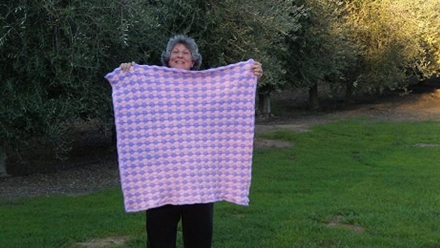 Pink and lavender baby blanket