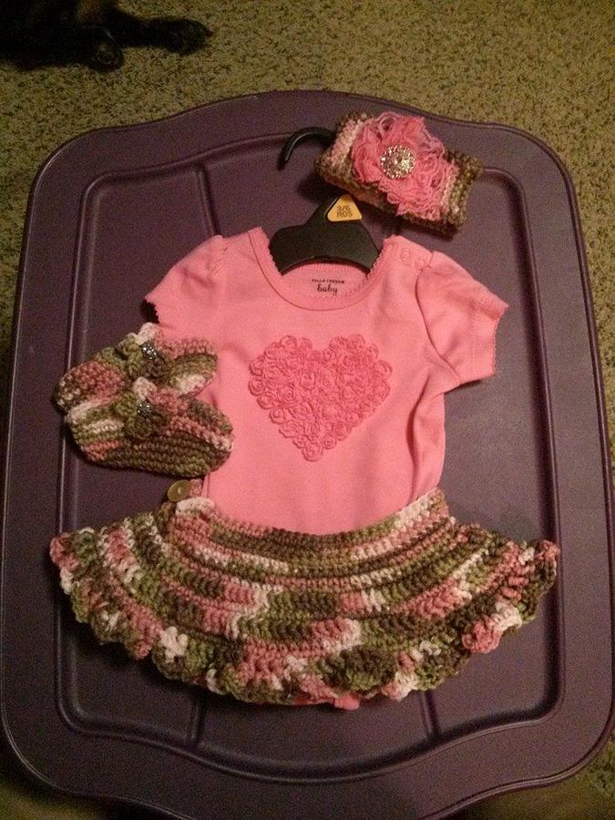 baby girl pink camo set