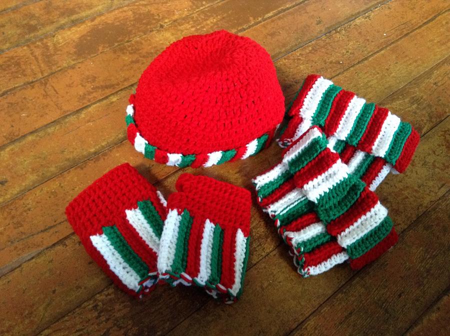 Boot Cuffs (V) - Candy Canes