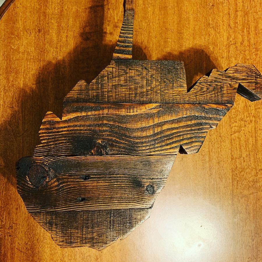 Reclaimed Oak WV state cutout