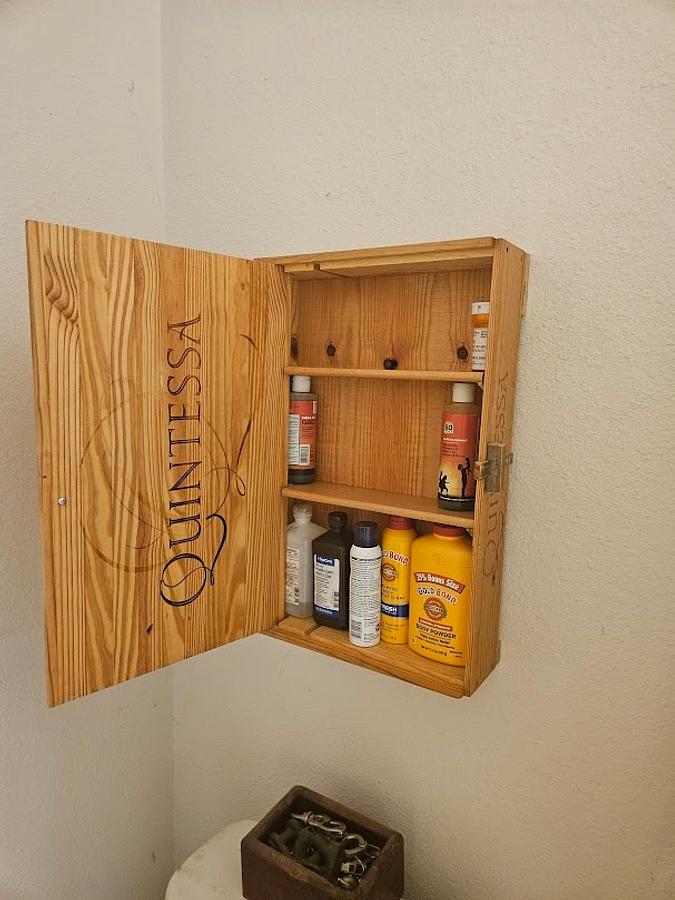 Wine box turned into something else.
