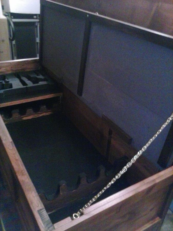 Coffee table gun chest all on one