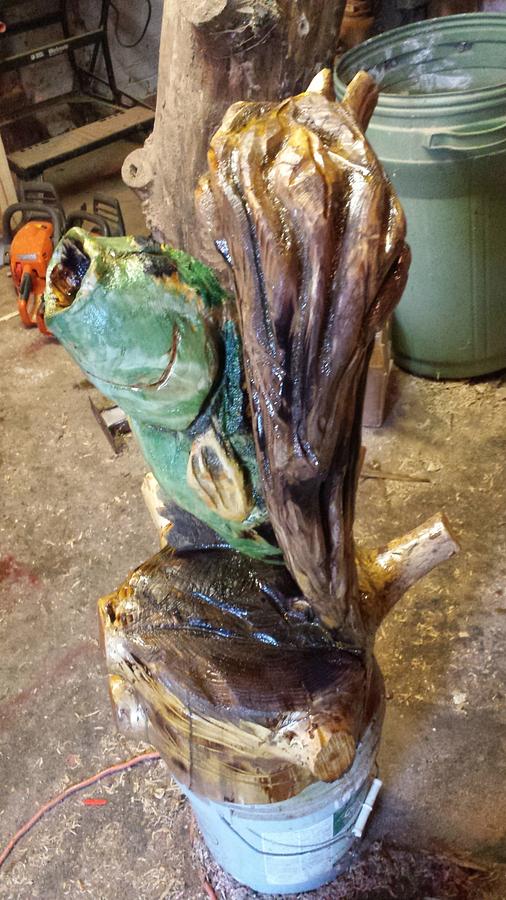 chainsaw carved fish