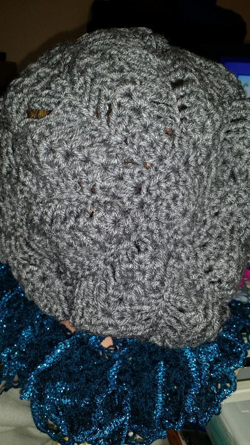 slouch hat with ruffle scarf