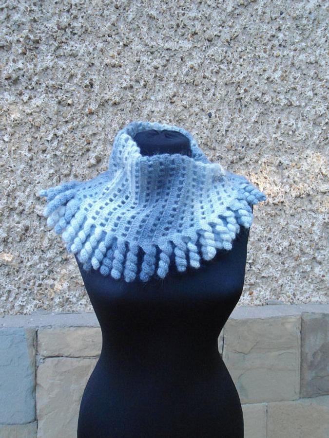 Crochet Neckwarmer, Crochet Mohair Shwal, Crochet Multicolor Shwal, Crochet Spiral Shwal