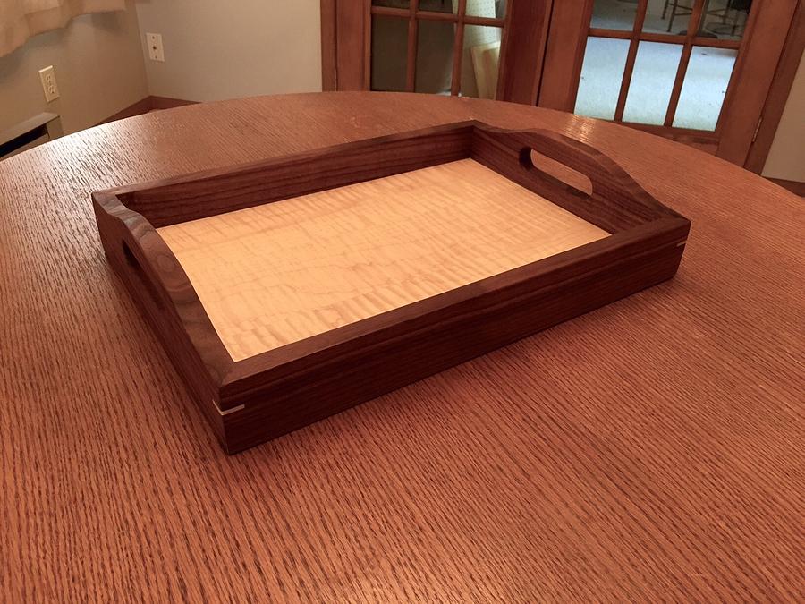 Walnut and curly maple serving tray