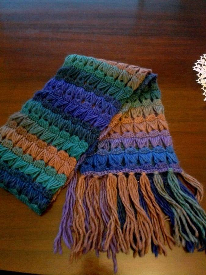 Broomstick crochet shawl