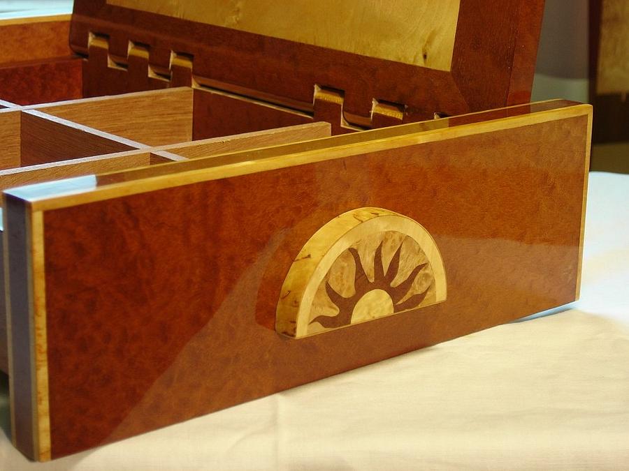 Wooden case with marquetry