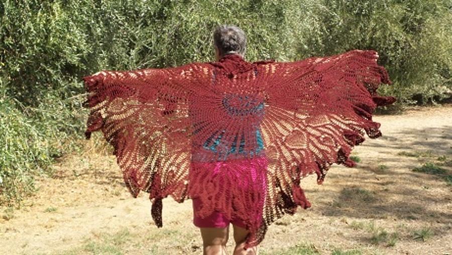 Cinnamon Butterfly/Burgundy Butterfly Shawls