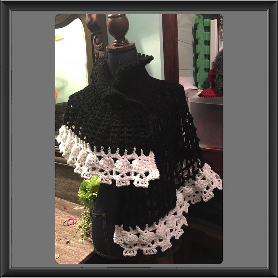 Wicked! A Creepy Skull Asymetrical Capelet