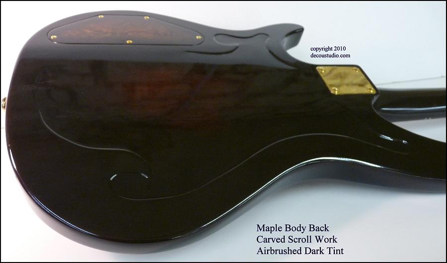 Electric Bass Guitar 4 String Custom Inlay Figured Maple Burl Walnut Abalone Ultra Rosewood Carving
