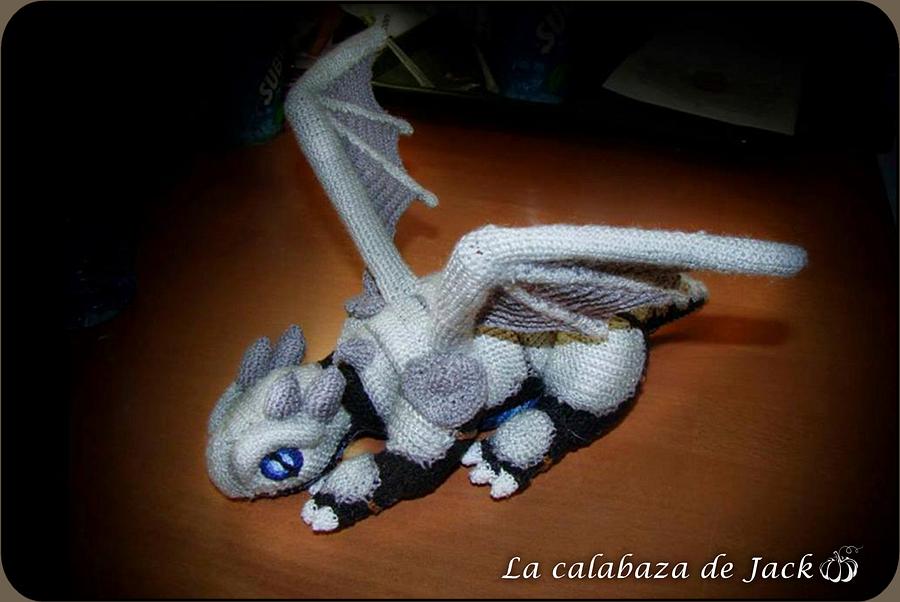 Black crochet dragon with Armor 