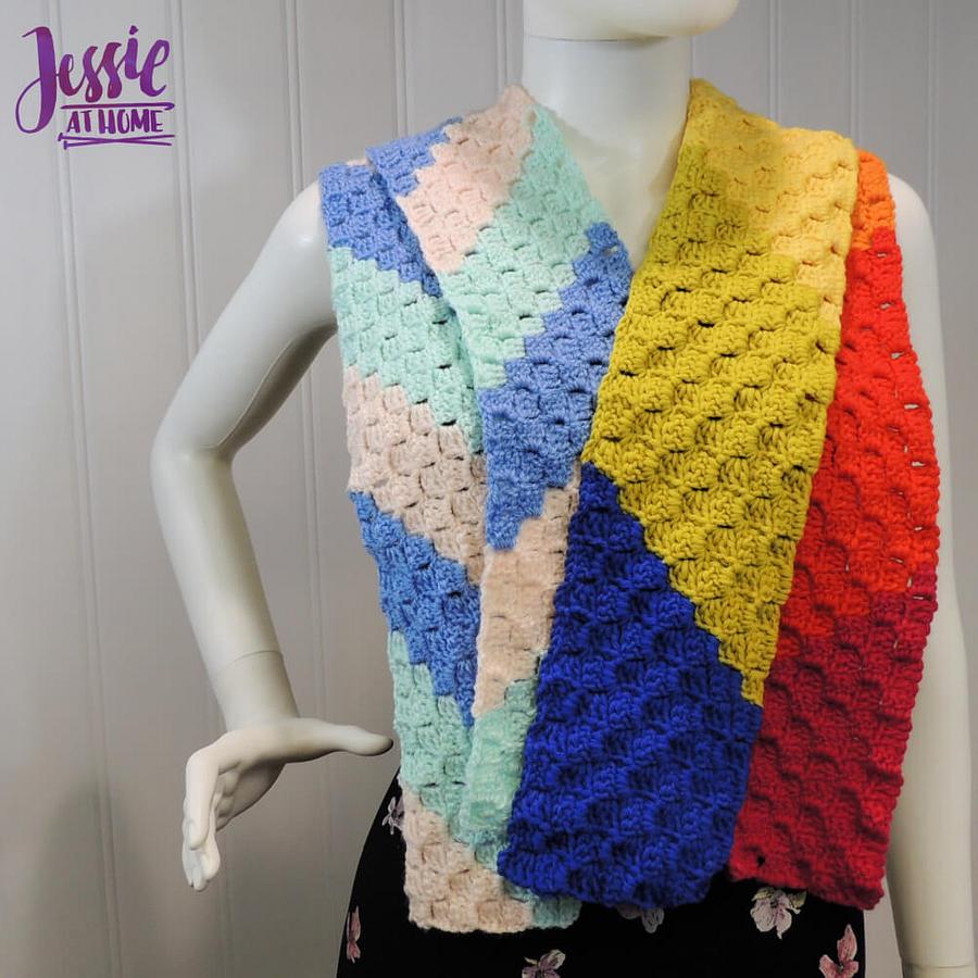 Scarf Squared – Double Crochet C2C Box Stitch Tutorial