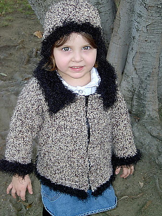 Little Leopard Tunisian Crochet Jacket and Crochet Hat