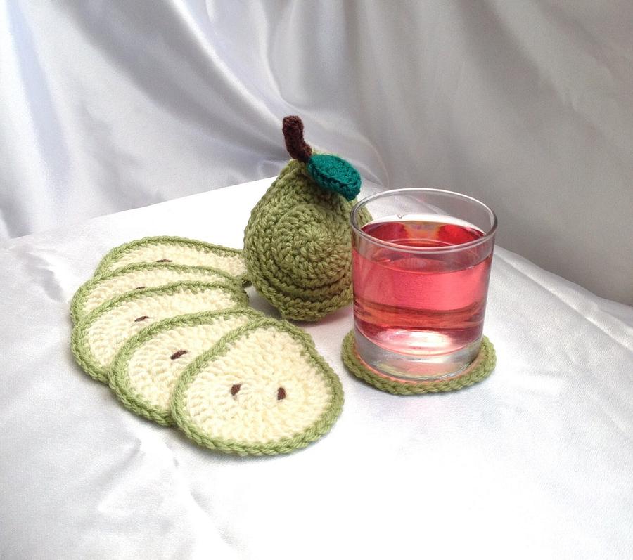 Sliced Pear Coaster Set