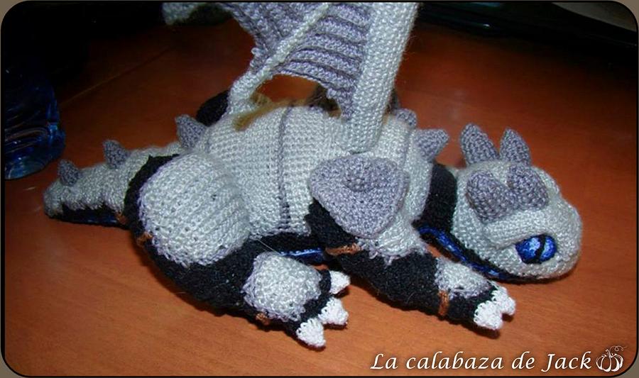 Black crochet dragon with Armor 