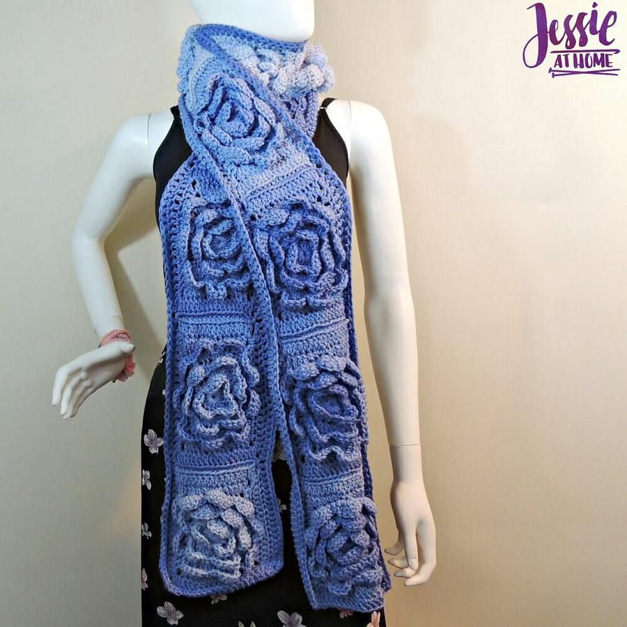 Flower Granny Square Bloom Crochet Scarf