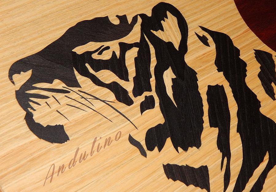 Japanese style tiger marquetry
