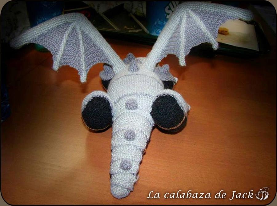 Black crochet dragon with Armor 