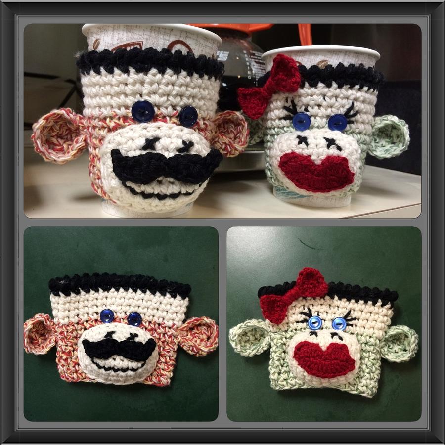 Sock Monkey Cup Cozies