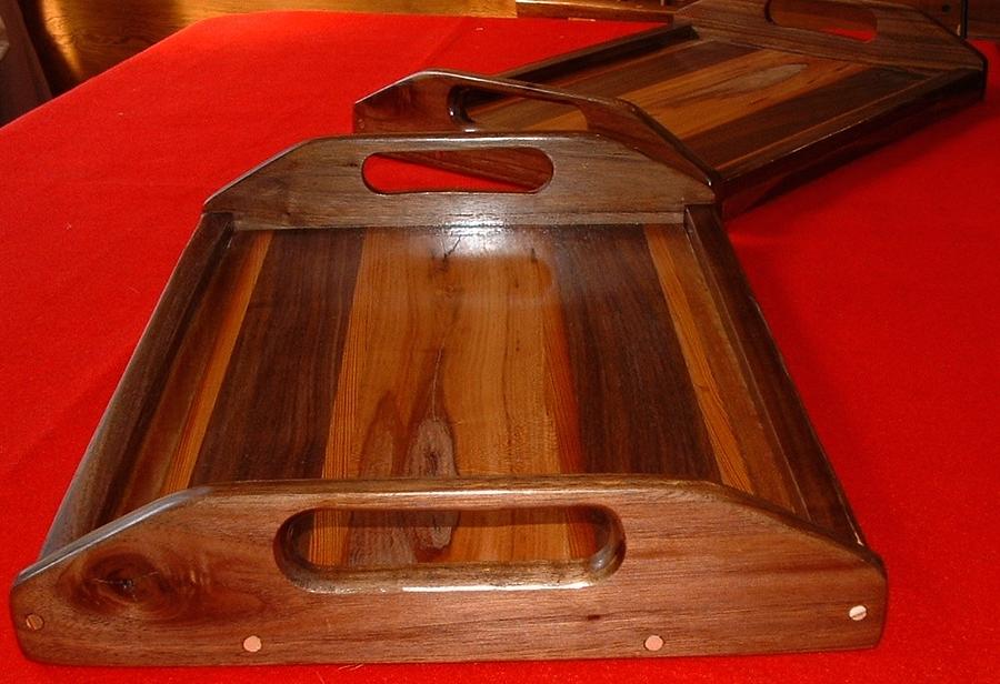 trays with beautiful wood