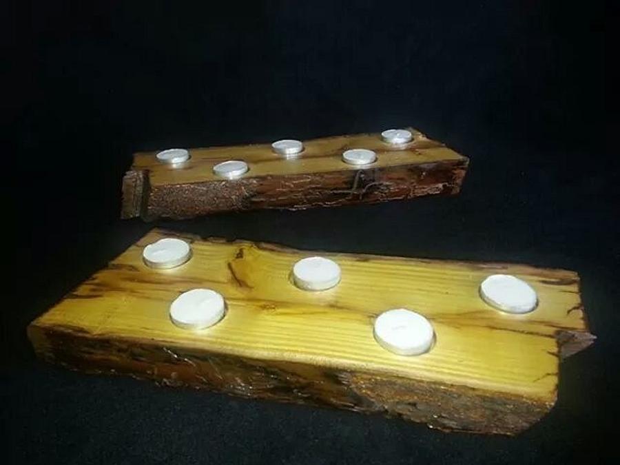 Rustic T-Light candle holders