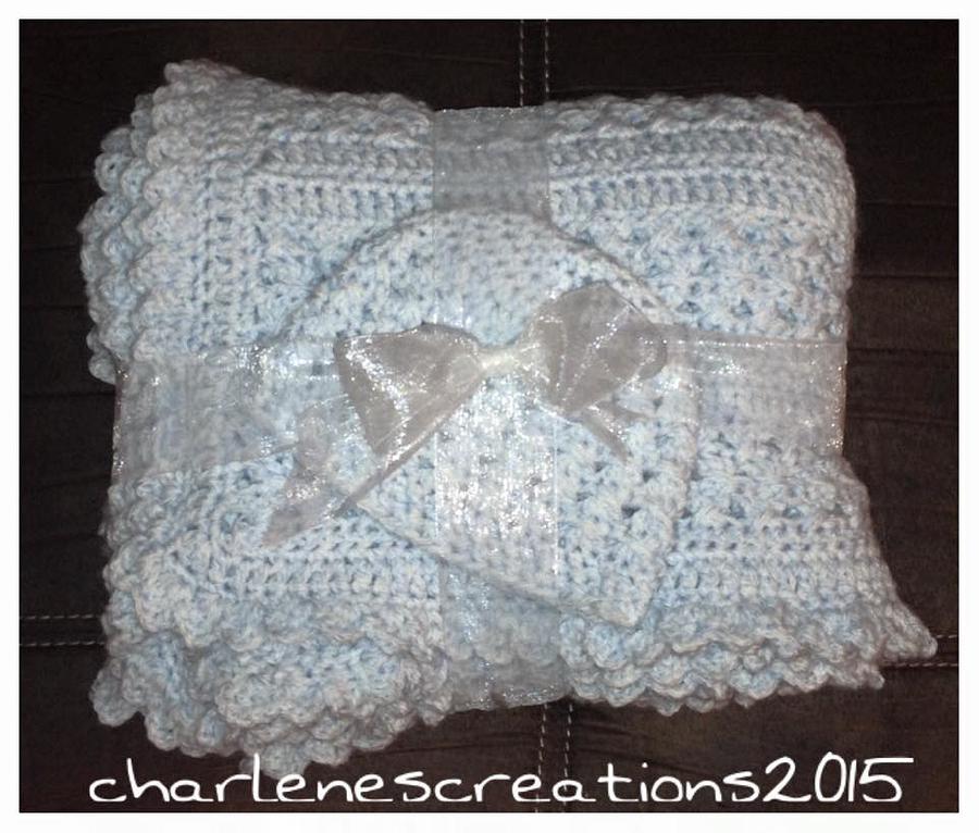 Blue Crochet Baby Blanket