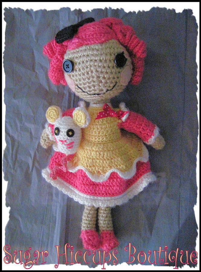 Crochet Crumbs Sugar Cookie and Pet Mouse Lalaloopsy Doll