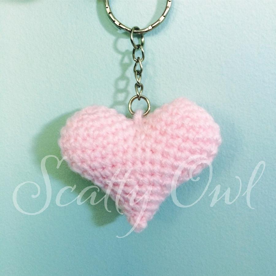 Little pink heart keyring