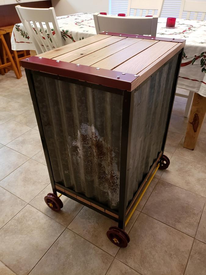 Steampunk trash and recycling bin or laundry hamper