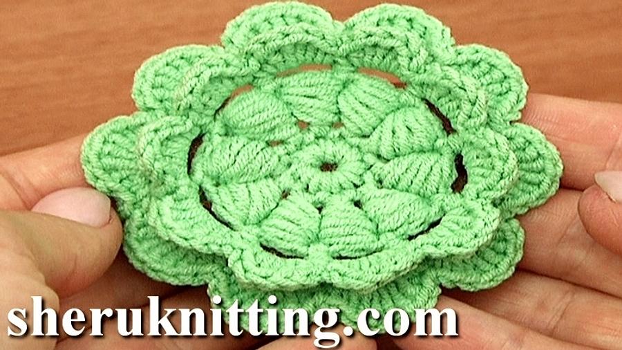 CROCHET PUFF STITCH FLOWER