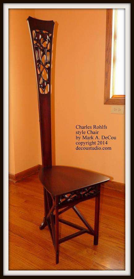 Rohlfs Charles Style Desk Chair High Back Recreated Mahogany PBS Roadshow 