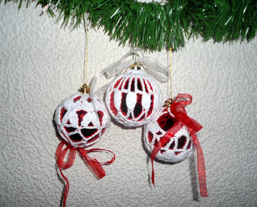 Crocheted Christmas decorations, Сhristmas Balls tree, Balls tree ornaments, New Year Decoration