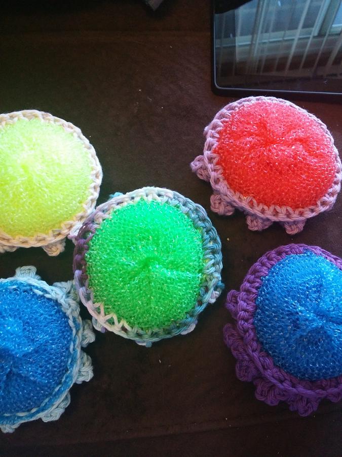 popcorn stitch scrubbies