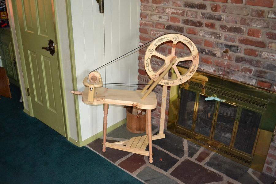 rustic spinning wheel