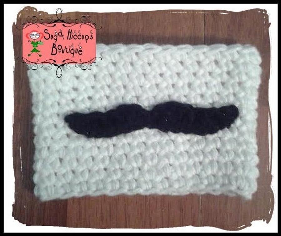 "I Mustache You a Question, Kissy Lips"... Crochet Lips and Mustache Coffee Sleeves