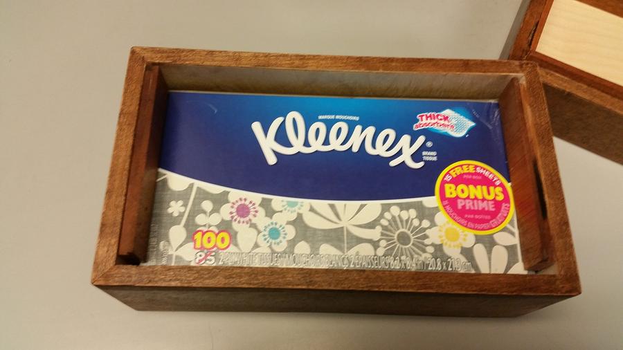 Veneered Kleenex Box with extra storage