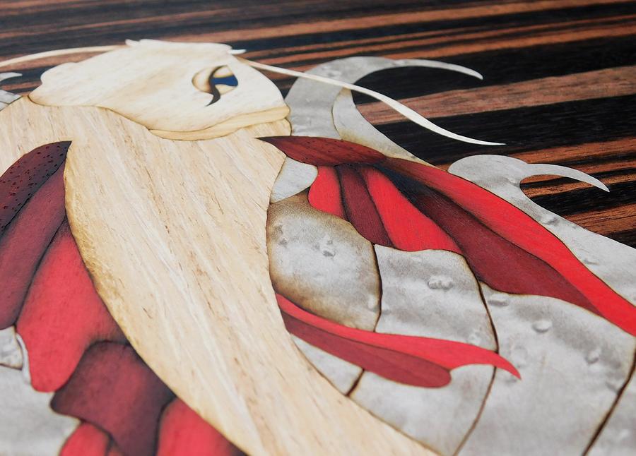 Koi fish marquetry picture