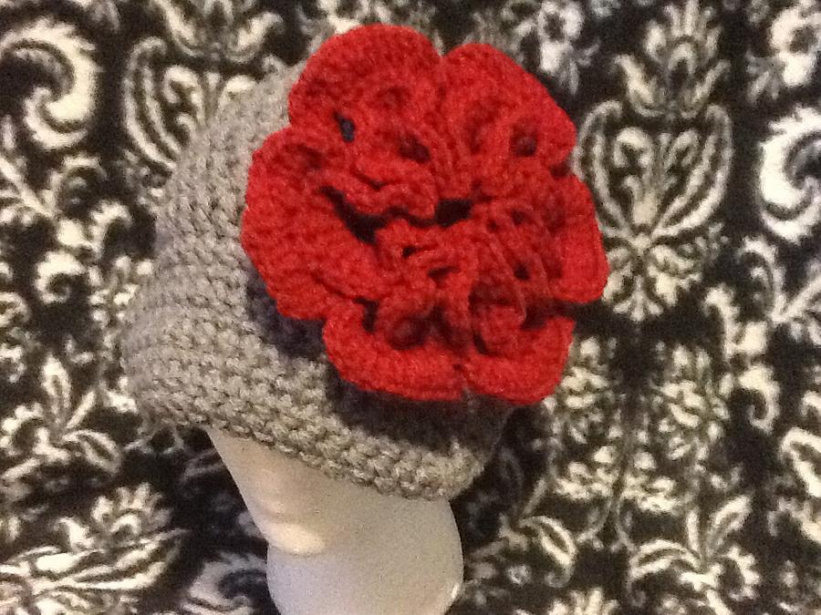 Granny square hat and brim hat with flowers