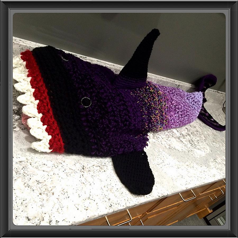 Black and Purple Ombre Shark Blanket