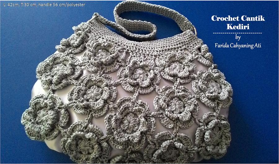 Silver flower bag